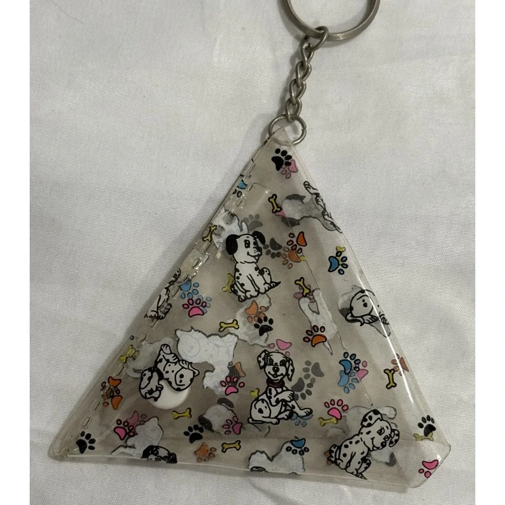 Lot of 2 Dalmatian‎ Dog Acrylic 2 Sided Keychain and Change Purse Keychain